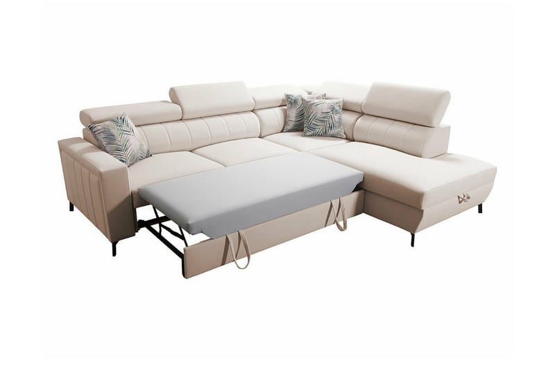 Galbally 3-sits Hörnbäddsoffa NO_BRAND Light grey - Møbler - Sofaer - Sovesofaer