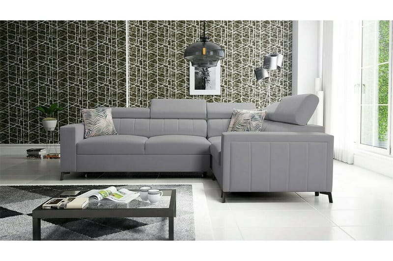 Galbally 3-sits Hörnbäddsoffa NO_BRAND Light grey - Møbler - Sofaer - Sovesofaer