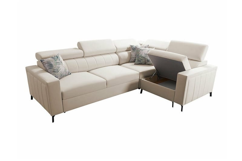 Galbally 3-sits Hörnbäddsoffa NO_BRAND Light grey - Møbler - Sofaer - Sovesofaer