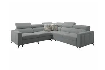 Galbally 4-seter Sovesofa 128x210 cm med Oppbevaring i Fløyel - Grå - Møbler - Sofaer - Sovesofaer