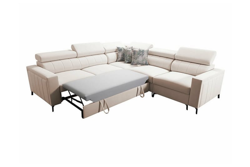 Galbally 4-seters Hjørnesovesofa - Beige - Sovesofaer - Hjørnesovesofa