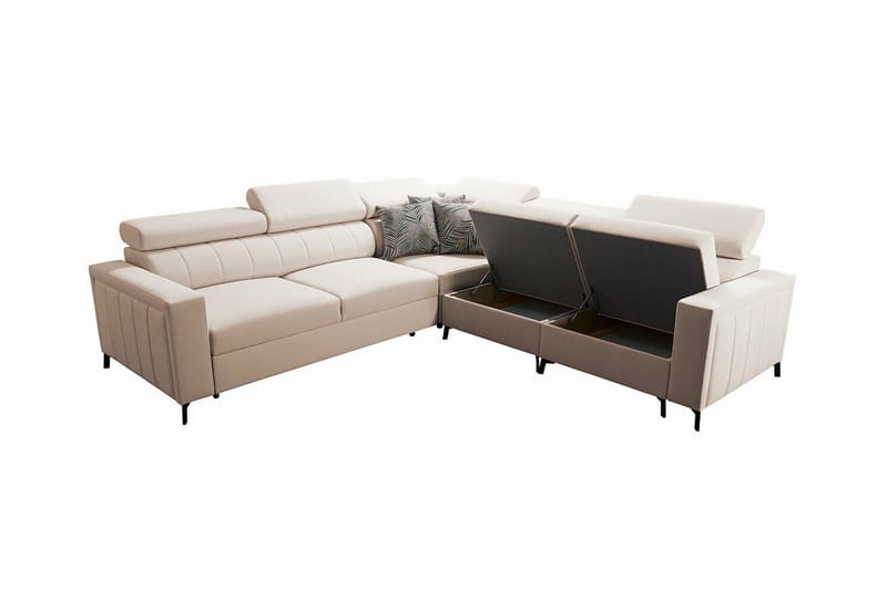 Galbally 4-seters Hjørnesovesofa - Beige - Sovesofaer - Hjørnesovesofa