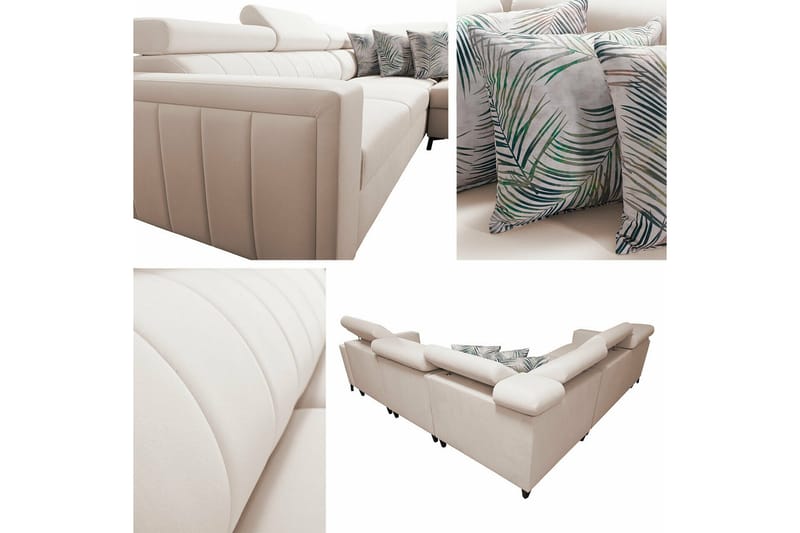 Galbally 4-seters Hjørnesovesofa - Beige - Sovesofaer - Hjørnesovesofa