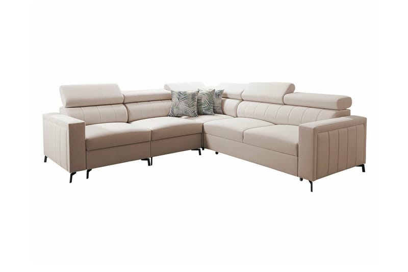 Galbally 4-seters Hjørnesovesofa - Beige - Sovesofaer - Hjørnesovesofa