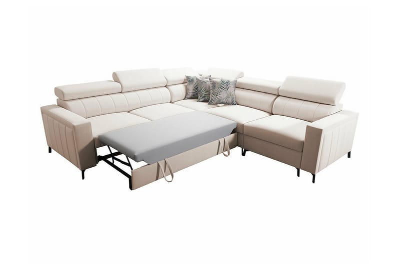 Galbally 4-seters Hjørnesovesofa - Beige - Sovesofaer - Hjørnesovesofa