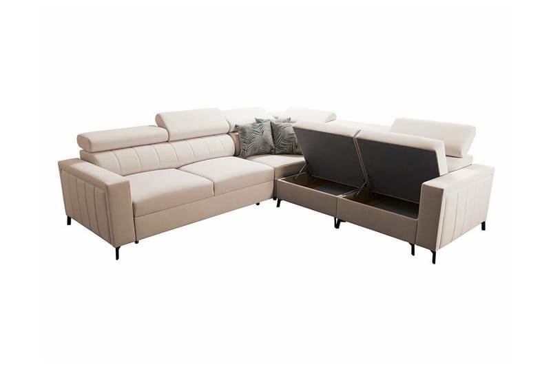 Galbally 4-seters Hjørnesovesofa - Beige - Sovesofaer - Hjørnesovesofa