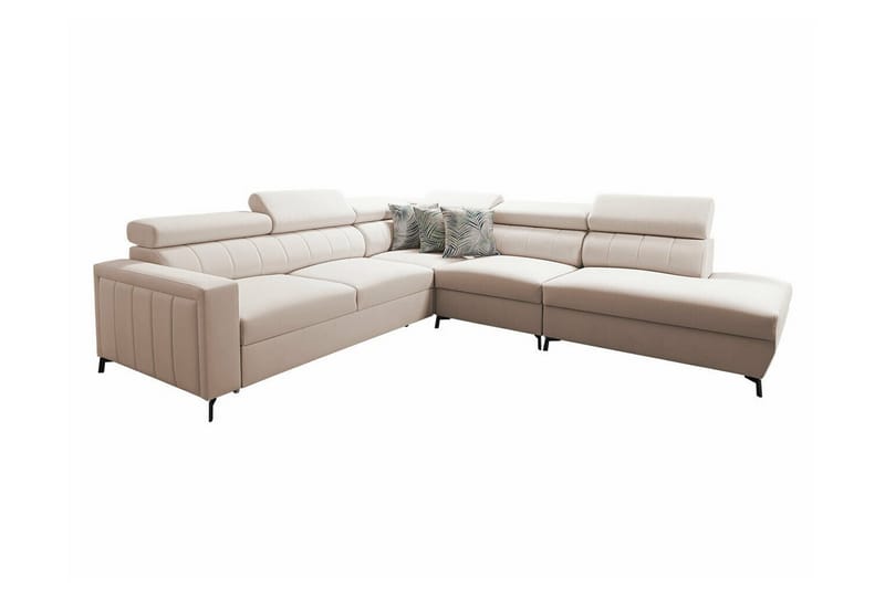 Galbally 4-seters Hjørnesovesofa - Beige - Sovesofaer - Hjørnesovesofa