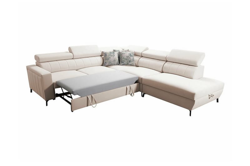 Galbally 4-seters Hjørnesovesofa - Beige - Sovesofaer - Hjørnesovesofa