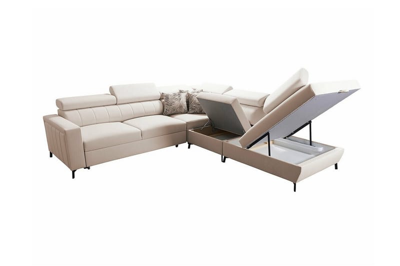 Galbally 4-seters Hjørnesovesofa - Beige - Sovesofaer - Hjørnesovesofa