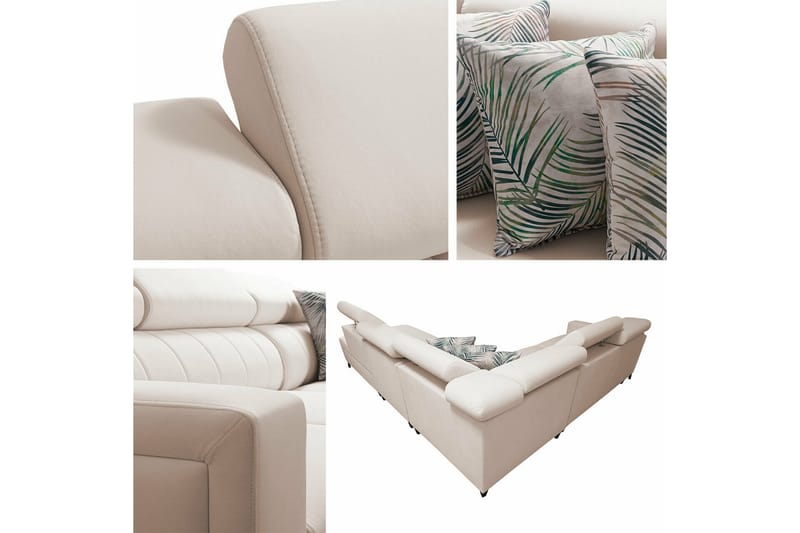 Galbally 4-seters Hjørnesovesofa - Beige - Sovesofaer - Hjørnesovesofa