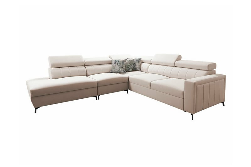 Galbally 4-seters Hjørnesovesofa - Beige - Sovesofaer - Hjørnesovesofa