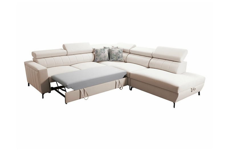 Galbally 4-seters Hjørnesovesofa - Beige - Sovesofaer - Hjørnesovesofa