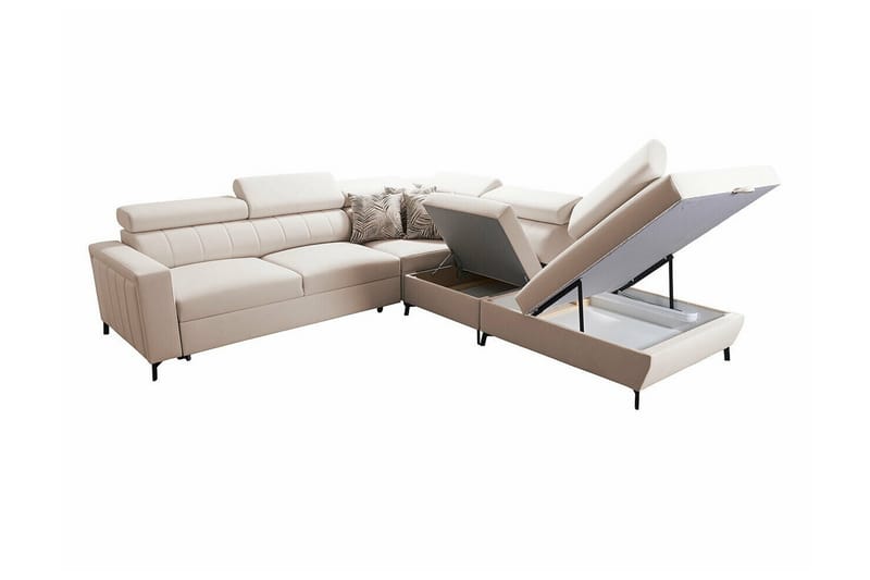 Galbally 4-seters Hjørnesovesofa - Beige - Sovesofaer - Hjørnesovesofa