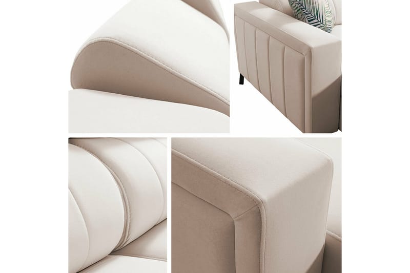 Galbally 4-seters Hjørnesovesofa - Beige/Lys Beige - Møbler - Sofaer - Sovesofaer