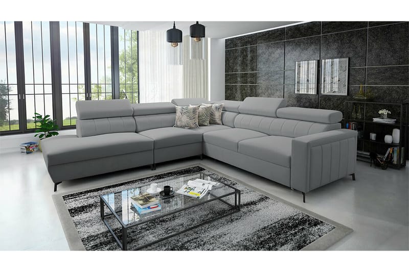 Galbally 4-seters Hjørnesovesofa - Grå - Møbler - Sofaer - Sovesofaer