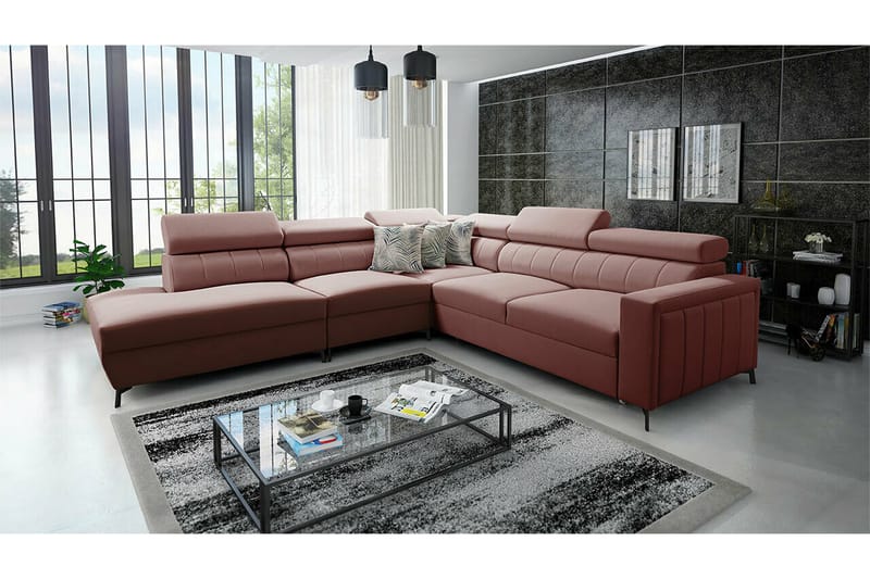 Galbally 4-seters Hjørnesovesofa - Lyse brun - Møbler - Sofaer - Sovesofaer
