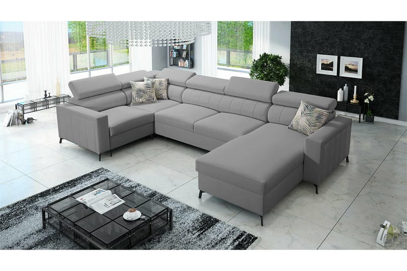 Galbally 4-seters Hjørnesovesofa - Lysegrå - Møbler - Sofaer - Sovesofaer