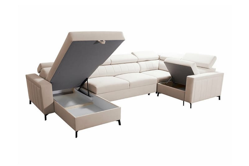 Galbally 4-seters Hjørnesovesofa - Lysegrå - Møbler - Sofaer - Sovesofaer