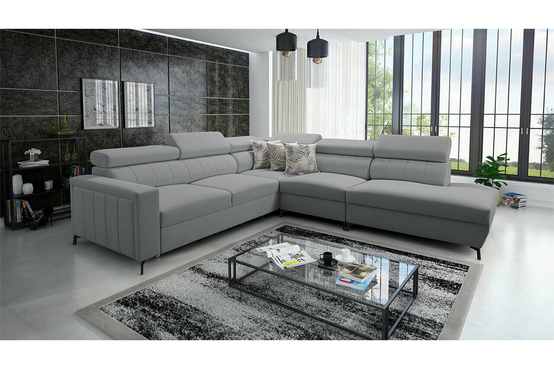 Galbally 4-seters Hjørnesovesofa - Lysegrå - Møbler - Sofaer - Sovesofaer