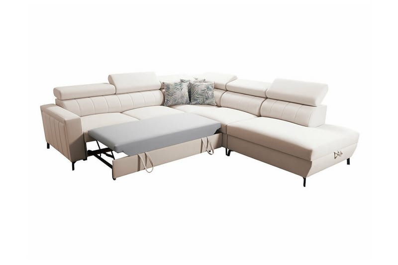 Galbally 4-seters Hjørnesovesofa - Lysegrå - Møbler - Sofaer - Sovesofaer