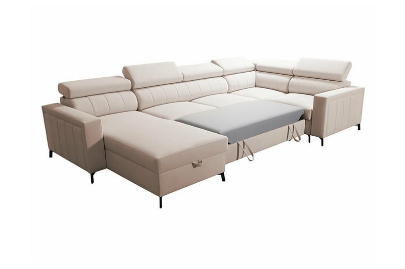 Galbally 4-seters Hjørnesovesofa - Lyserosa - Møbler - Sofaer - Sovesofaer