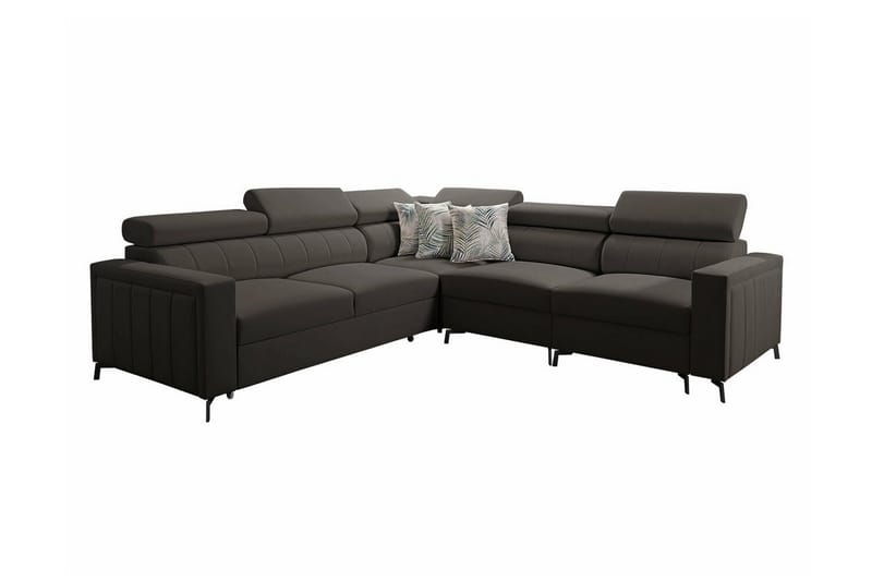 Galbally 4-seters Hjørnesovesofa - Mørkebrun - Møbler - Sofaer - Sovesofaer