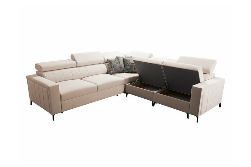 Galbally 4-seters Hjørnesovesofa - Mørkebrun - Møbler - Sofaer - Sovesofaer
