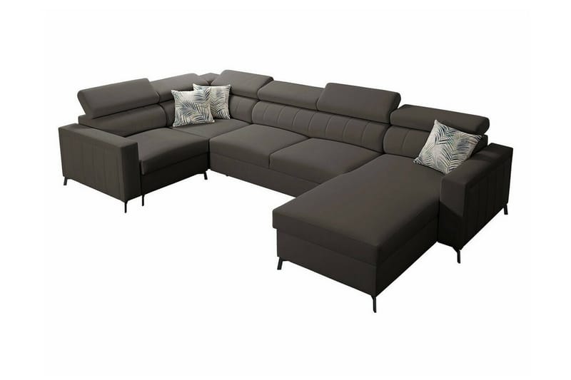 Galbally 4-seters Hjørnesovesofa - Mørkebrun - Møbler - Sofaer - Sovesofaer