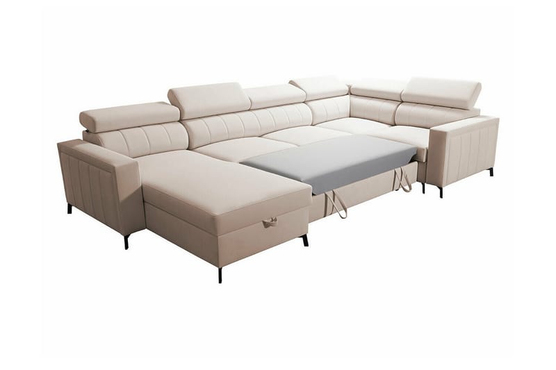 Galbally 4-seters Hjørnesovesofa - Mørkebrun - Møbler - Sofaer - Sovesofaer