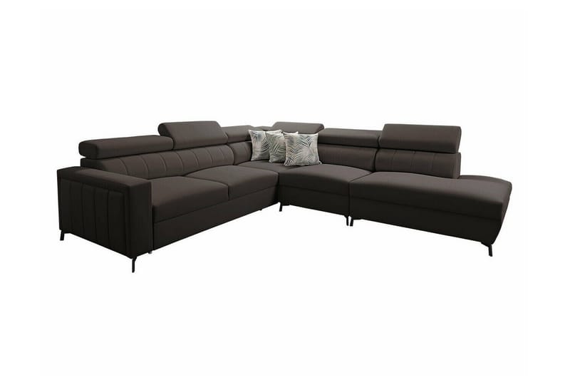 Galbally 4-seters Hjørnesovesofa - Mørkebrun - Møbler - Sofaer - Sovesofaer