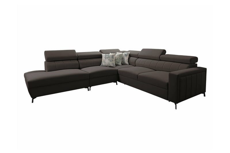 Galbally 4-seters Hjørnesovesofa - Mørkebrun - Møbler - Sofaer - Sovesofaer
