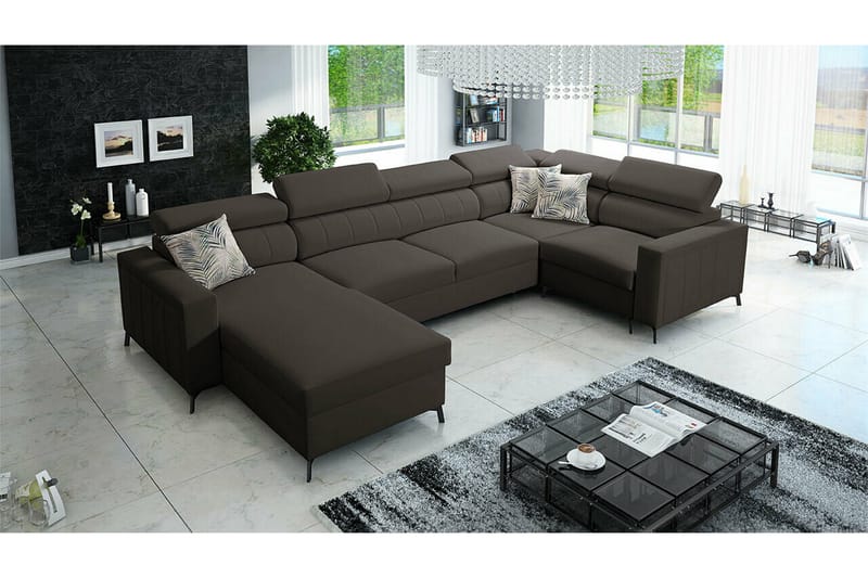 Galbally 4-seters Hjørnesovesofa - Mørkegrå - Møbler - Sofaer - Sovesofaer