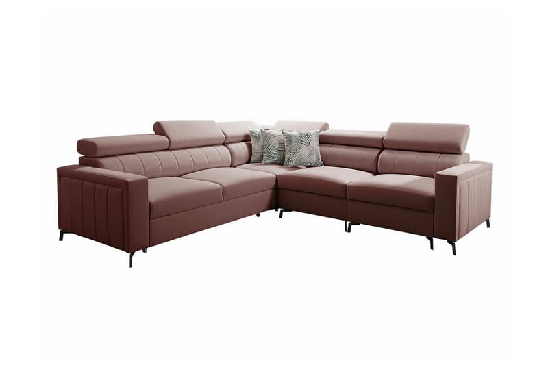 Galbally 4-seters Hjørnesovesofa - Rosa - Møbler - Sofaer - Sovesofaer