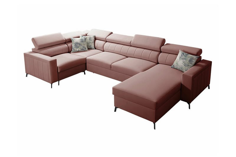 Galbally 4-seters Hjørnesovesofa - Rosa - Møbler - Sofaer - Sovesofaer
