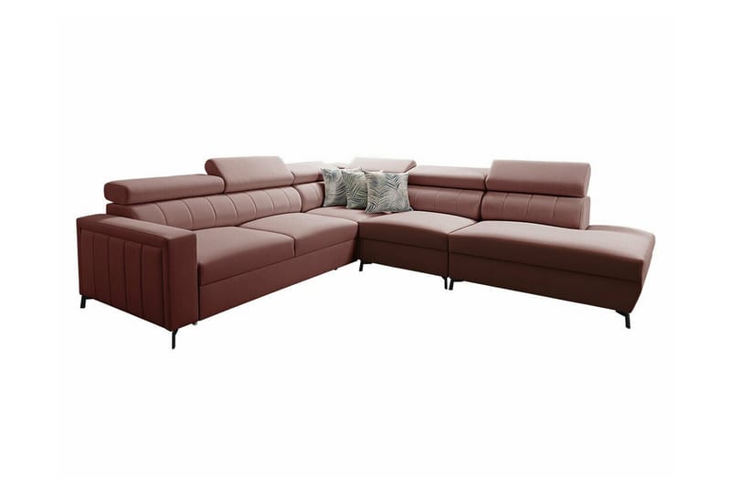 Galbally 4-seters Hjørnesovesofa - Rosa - Møbler - Sofaer - Sovesofaer