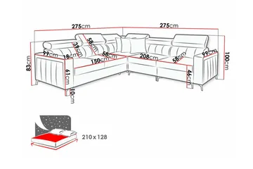 Galbally 4-seters hjørnesovesofa - Møbler - Sofaer - Sovesofaer