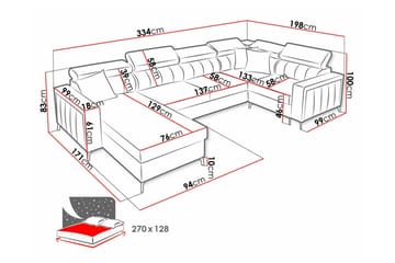 Galbally 4-seters hjørnesovesofa - Møbler - Sofaer - Sovesofaer