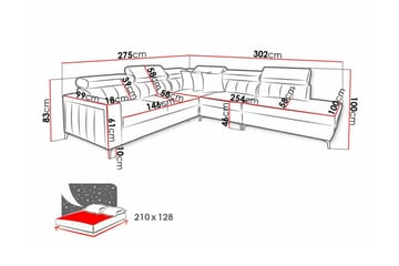 Galbally 4-seters hjørnesovesofa - Møbler - Sofaer - Sovesofaer
