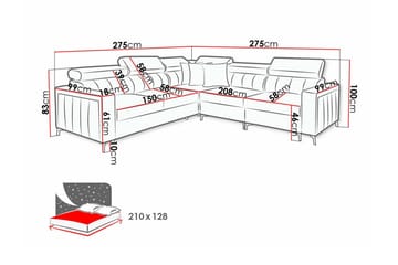 Galbally 4-seters hjørnesovesofa - Møbler - Sofaer - Sovesofaer
