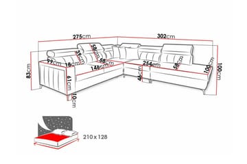 Galbally 4-seters hjørnesovesofa - Møbler - Sofaer - Sovesofaer
