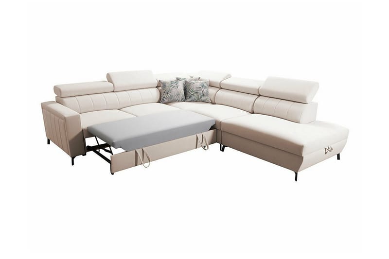 Galbally 4-sits Hörnbäddsoffa beige - Møbler - Sofaer - Sovesofaer