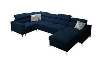 Galbally 4-sits Hörnbäddsoffa Dark blue - Møbler - Sofaer - Sovesofaer