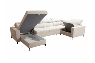 Galbally 4-sits Hörnbäddsoffa Dark blue - Møbler - Sofaer - Sovesofaer