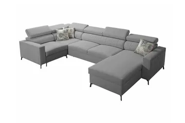 Galbally 4-sits Hörnbäddsoffa Light grey - Møbler - Sofaer - Sovesofaer