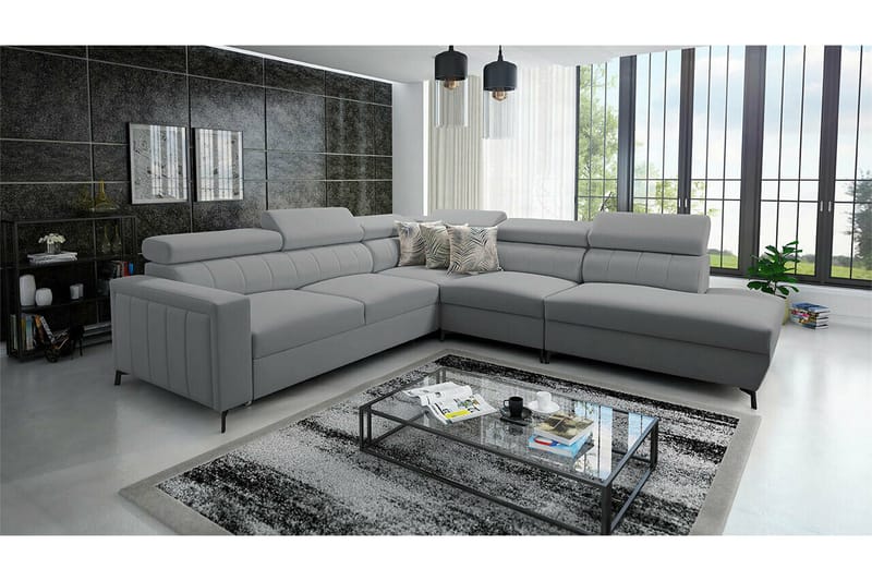 Galbally 4-sits Hörnbäddsoffa Ljusgrå - Møbler - Sofaer - Sovesofaer