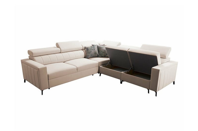 Galbally 4-sits Hörnbäddsoffa Ljusgrå - Møbler - Sofaer - Sovesofaer