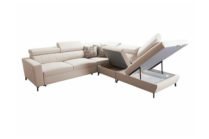 Galbally 4-sits Hörnbäddsoffa NO_BRAND Dark brown - Møbler - Sofaer - Sovesofaer