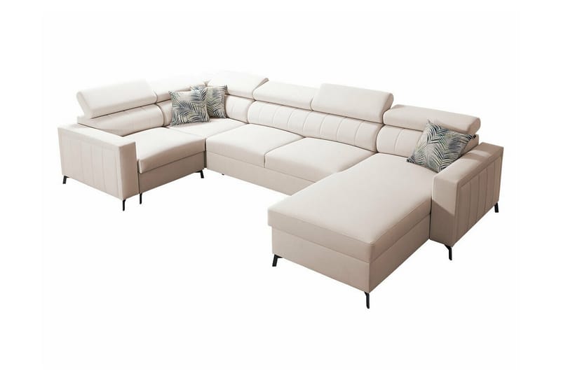 Galbally 5-seters Hjørnesovesofa - Beige - Møbler - Sofaer - Sovesofaer