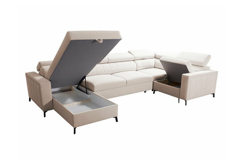 Galbally 5-seters Hjørnesovesofa - Beige - Møbler - Sofaer - Sovesofaer