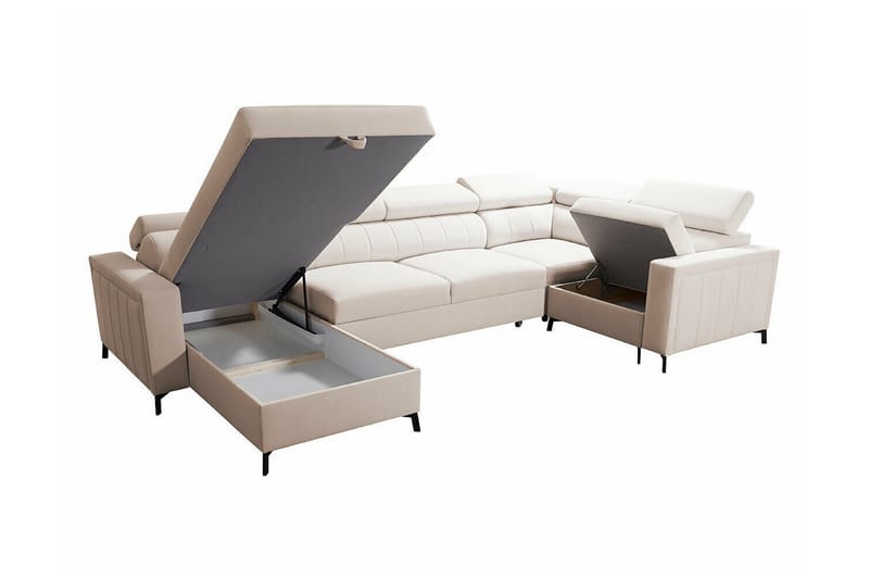 Galbally 5-seters Hjørnesovesofa - Beige - Møbler - Sofaer - Sovesofaer